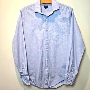 J Crew Men's Cotton Blue Thompson Premium Shirting Button Down Long Sleeve Med